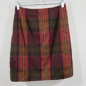 Vintage Womens Wool Plaid Mini Skirt Size Academia Old Money Quiet Luxury